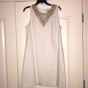 White dress with gold accent